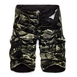 Mens Military Cargo Shorts Brand Army Camouflage Men Cotton Loose Work Casual Short Pants No Belt 210629