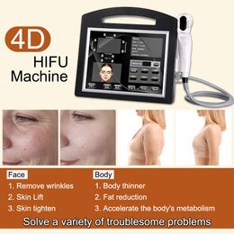 Multi-Functional Beauty Equipment High Intensity Focused Ultrasound 4D Hifu Therapy Skin Rejuvenation 3.0mm 4.5mm Cartridges Vmax 20000 Shots Home And Salon Use