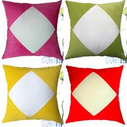 Sublimation Blanks Cushion Cover Short Plush Splicing Diagonal Pillow Case 40 Cm Colorful Home Textiles Soft Washable