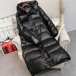 Coat Jacket Winter Women Hooded Parkas Hight Quality Female White Duck Down Thick Warm 211013