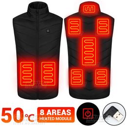 8 Areas Heated Jacket Heated USB Battery Powered Self Heated Vest Body Warmer Men's Women's Warm Vest Thermal Winter Clothing 211105