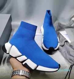 2021 Autumn Heel Thick Bottom Knitted Sock's Short Boots Handsome Colour Matching Medium Tube 3d knitted socks and shoes