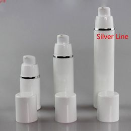 15/30/50ml Empty Airless Bottles Silver/Gold/Dark purple Line Plastic Treatment Pump Travel Cosmetic Lotion Bottle 10pcs/lotgood qty