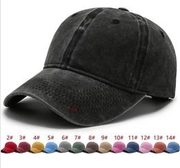 Ball Cap Vintage Trucker Style Washed Denim Cotton Adjustable Faded Snapback Hat Visor Plain Big Kids Caps 14colors