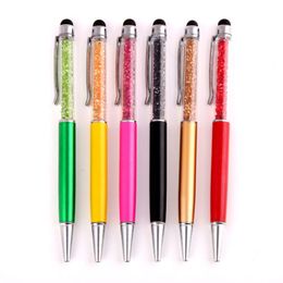 Can customize logo Crystle Stylus Metal Ballpoint Pen Student Writing Gift Advertising Signature Business Pen Stationery Office Supplies 20 colors