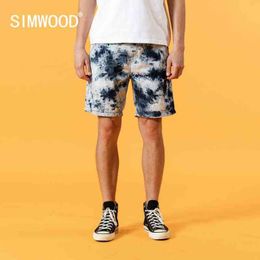 SIMWOOD 2021 Summer New Denim Shorts Men Tie Dyed artful effect Fashion Short Plus Size Fashion Hip Hop Brand Clothing SJ130407 H1210
