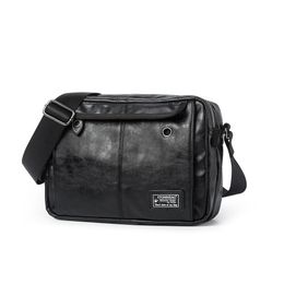 Pu Leather Men Messenger Bags Designer Shoulder Crossbody Bag for Man Handbag Male Small Black