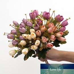 Silk Cloth Tulip Artificial Flowers Real Touch Flores Artificiais Mini Tulip for Christmas Home Garden Wedding Decoration Flower