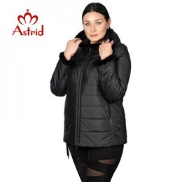 sale Winter jacket female coat short hooded plus size warm Cuffs Hairy women mane clothes Ukraine s AM-2059 211018