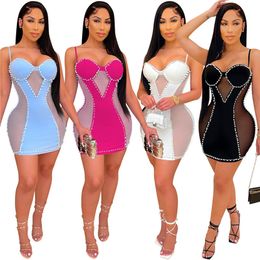 Sexy Women night club dress Mini Dress Sleeveless Short skirts Bodycon sheer skirts Sexy plus size 2X Dress skinny packaged hip skirt 4558