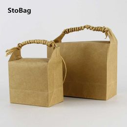 StoBag 10PCS/Lot Handle Rice/Tea Packaging Box Party & Event Gift Supplies For Home Handmade Supplies Decoration Bags 210602