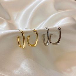 Hoop & Huggie VSnow Minimalist Alloy Open Earrings For Women Fashion Gold Silver Colour Crochet Luxury Statement Jewellery