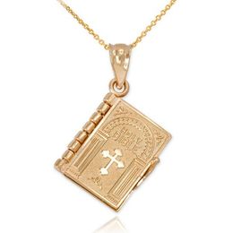 Pendant Necklaces Women Bible Cross Biblical Openable Books For Personality Clavicle Chain Jewellery