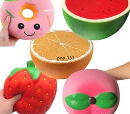 Puppets Big Squishies Toys Jumbo Strawberry Peach Watermelon Orange Squishy 25CM Super Slow Rising Squeeze Soft Scented Fruit Kids Gifts