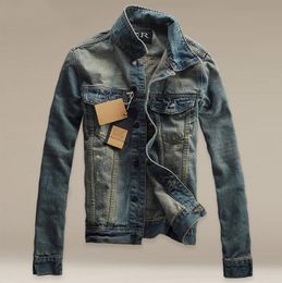 Men's Jackets Fashion Man's Clothing Cowboy Vintage Retro Blue Washed Slim Men Winter Korean Teenager Denim Jacket