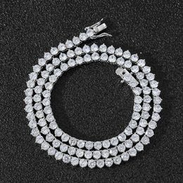 Hip Hop 4MM Bling Iced Out CZ Bracelet Necklaces 5A+ Cubic Zirconia Stone 14K Gold Plating Tennis Chain For Mens Women Jewellery X0509