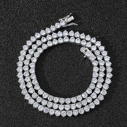 Hip Hop 4MM Bling Iced Out CZ Bracelet Necklaces 5A+ Cubic Zirconia Stone 14K Gold Plating Tennis Chain For Mens Women Jewelry X0509