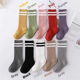 1-12 Years Socks for Children Toddlers Girls Knee High Long Soft Cotton School Clothes Four Seasons 211028