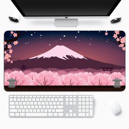 Art Building Anime Mouse Pad Gamer Large Laptop Rubber Pink Cherry Gaming Mousepad Locking Edge Durable Keyboard Computer Mat