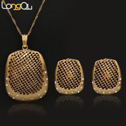 Earrings & Necklace High Quality 2021 African Beads Jewellery Set Wholesale Fashion Temperament Pendant For Women Daily Wear