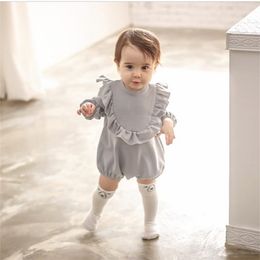 Baby Girl Long Sleeve Rompers Born Ruffle Kids Cute Clothes Korean Style Quality Infant Romper 210619