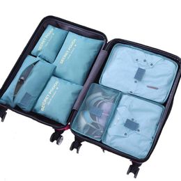 Duffel Bags 7 PCS SET Travel Packing Cubes Cubes Mesh Mesh Sag в высококачественном организаторе организатора багажа для одежды для одежды