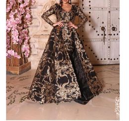 -Lässige Kleider Sexy Glitter Ball Kleid Langarm Frauen Partei Formale Kleider Libanon Design Gold Pailletten Dubai Damen 2021