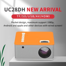 UC28DH 16.7M HD LED Portable Video Projector Game Home Theater Cinema Office Mobile Phone Same Screen Projectors For IOS Android