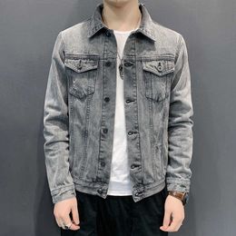 Giacca di jeans da uomo 2021 primavera e autunno nuova tendenza con utensili casual denim X0710