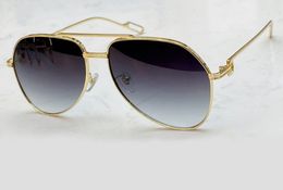 Vintage Pilot Sunglasses 0110 Gold Metal Frame Grey Shaded Glasses Occhiali da Sole Mens Fashion Sunglasses Top Quality With Box