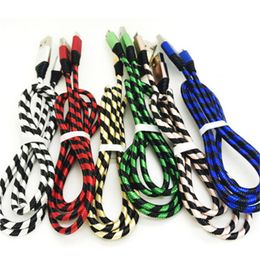 2A Fast Charging Cables 1M 3ft Durable Nylon Fibre Braided Data Sync Cable Type-c Micro USB Universal Quick Charge