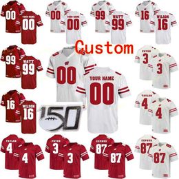 Custom Wisconsin Badgers College Football Jerseys 6 Danny Davis III 67 Jon Dietzen 7 Bradrick Shaw 72 Joe Thomas Men Women Youth Stitched