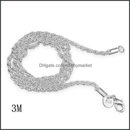 Chains Necklaces & Pendants Jewellery M Twisted Rope For Women Men 925 Sterling Sier Choker In Bk 16-30 Inches Drop Delivery 2021 X9Pvh
