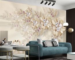 3d Wallpaper For Kitchen Flowers Swan Lake 3d Wall Paper Silk 3d Mural Wallpaper Home Improvement Waterproof Living Room Wallpaper