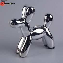 New Ceramic Craft Animal Balloon Dog Piggy Bank Put A Nordic Home Decoration Put on A Gold Silver Balloon Plating Modern Home Ornament FN18 x21