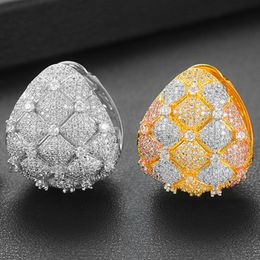 Hoop & Huggie GODKI Big Fashion Geometry Earrings Trendy Cubic Zircon Charms DUBAI Round Statement Earring For Women Wedding Jewelry