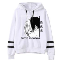Men Women Hoodies My Hero Academia Shoto Todoroki Pullovers Sweatshirts Funny Anime Streetwear Tops Y211122