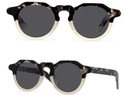 Brand Vintage Round Sunglasses Men Irregular Polygonal Eyeglasses Women Retro Sun Glasses High Quality THE MASK Handmade Plank Eyewear With box