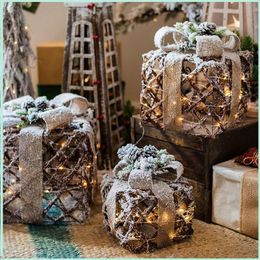 -Decorações de Natal Grandes ornamentos terrestres, pingentes de iluminação, sinos montados na parede, atmosfera de renas, mobiliário decorativo Navidad