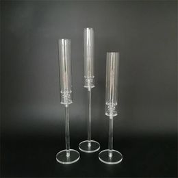 Candle Holders 1 Set = 3 Pieces Of Acrylic Candlestick Centre Decoration Road Lead Wedding Props Christmas Decora