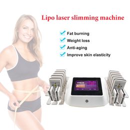 Portable LipoLaser Pain Relief Lipo Therapy Slimming Machine With 14 Pads For Fat Burning Body Shaping