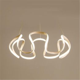 Pendant Lamps Postmodern Curve Style Living Room Lamp Dining Bedroom LED Bulbs Cord Metal Modern