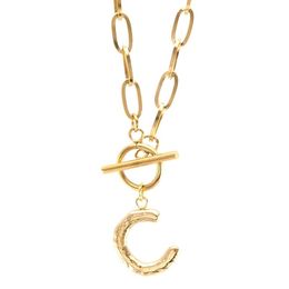 Pendant Necklaces Necklace Stainless Steel Initial Toggle Gold Metal Alphabet Heavy Duty Chain Choker Collar