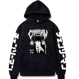 Anime Chainsaw Man Aki Hayakawa Hoodie Sweatshirt Men Korean Kpop Street Style Sweatshirt Y1213