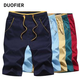 Men's Shorts Summer Daily Casual Cotton Fashion Style Boardshort Bermuda Male Drawstring Elastic Waist Breeches Beach Shorts 5XL 210603