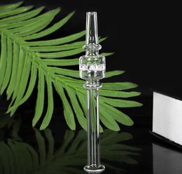 2021 6 inch glass straw nail mini nectar collector with thick pyrex glass clear honeycomb filter tips smoking hand FAST SHIP