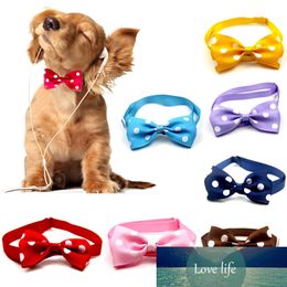 Adjustable Pets Dots Pattern Ribbon Dog Bow Ties Cute Puppy Small Dogs Cats Colorful Ties For Dog Collar Pet Grooming Supplies