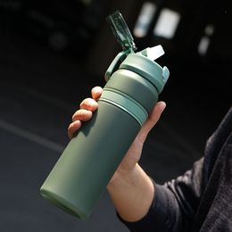 6 Colours Portable Tritan Material Water With Straw Outdoor Sport Fitness Drinking Bottles Durable Plastic Bottle