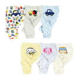 3/6 peças bebê calças de algodão outono dos desenhos animados animal imprimir leggings meninos meninas longas calças de bebê 210315