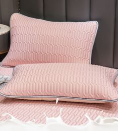 Sales Promotion4mm thickened natural latex Four seasons pillow case Solid Colour Pillow Case 48x74cm Pillowcase Quilted Surface